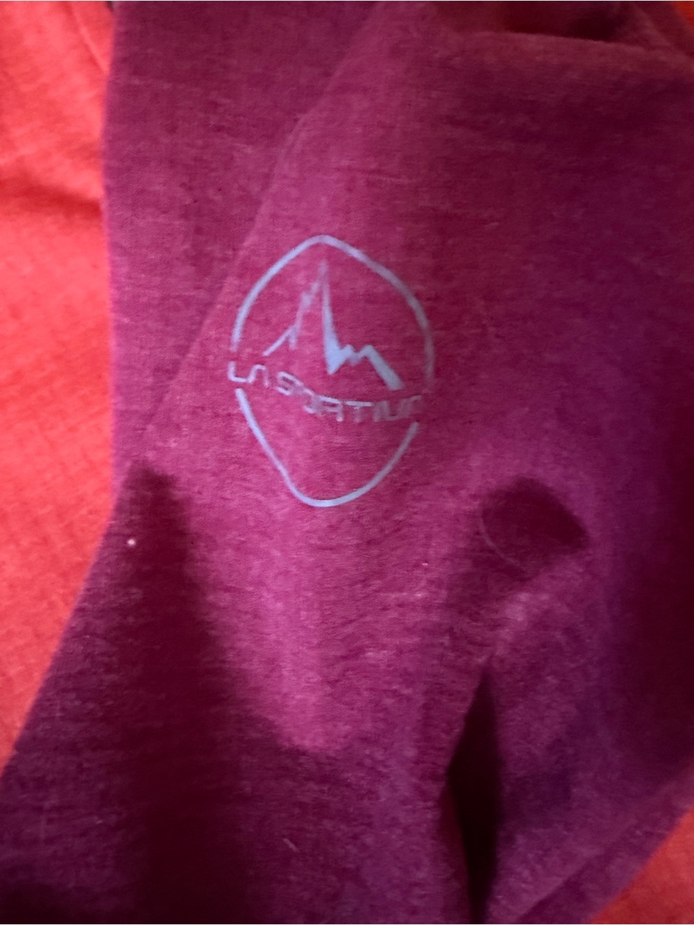 La Sportiva Women's Half-Zip Pullover in Coral & Magenta with Aqua Trim - Picture 3 of 4